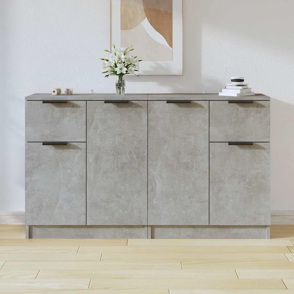 Sideboards 2 pcs 60x30x70 cm Engineered Wood Concrete grey