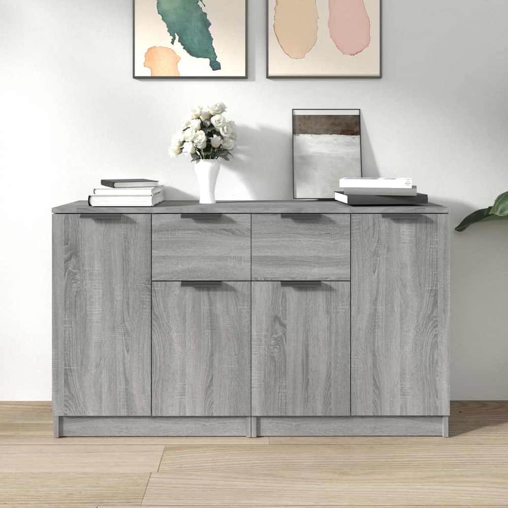 Sideboards 2 pcs 60x30x70 cm Engineered Wood Grey sonoma