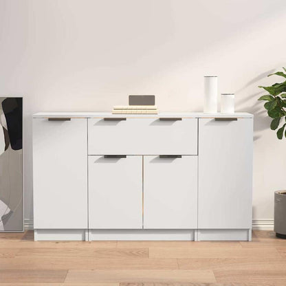 Sideboards 3 pcs Engineered Wood White