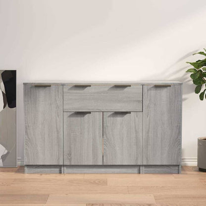 Sideboards 3 pcs Engineered Wood Grey sonoma