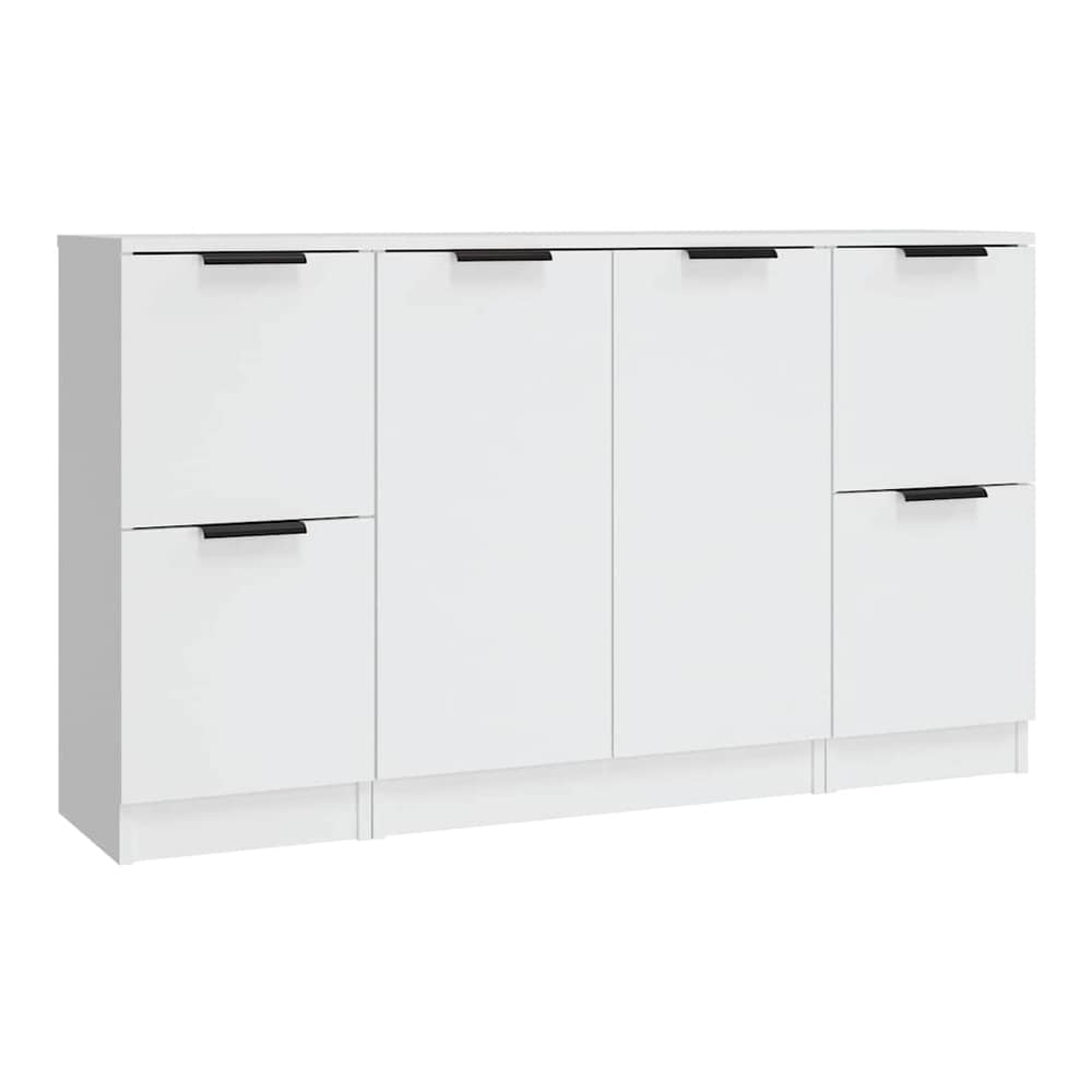 Sideboards 3 pcs Engineered Wood White