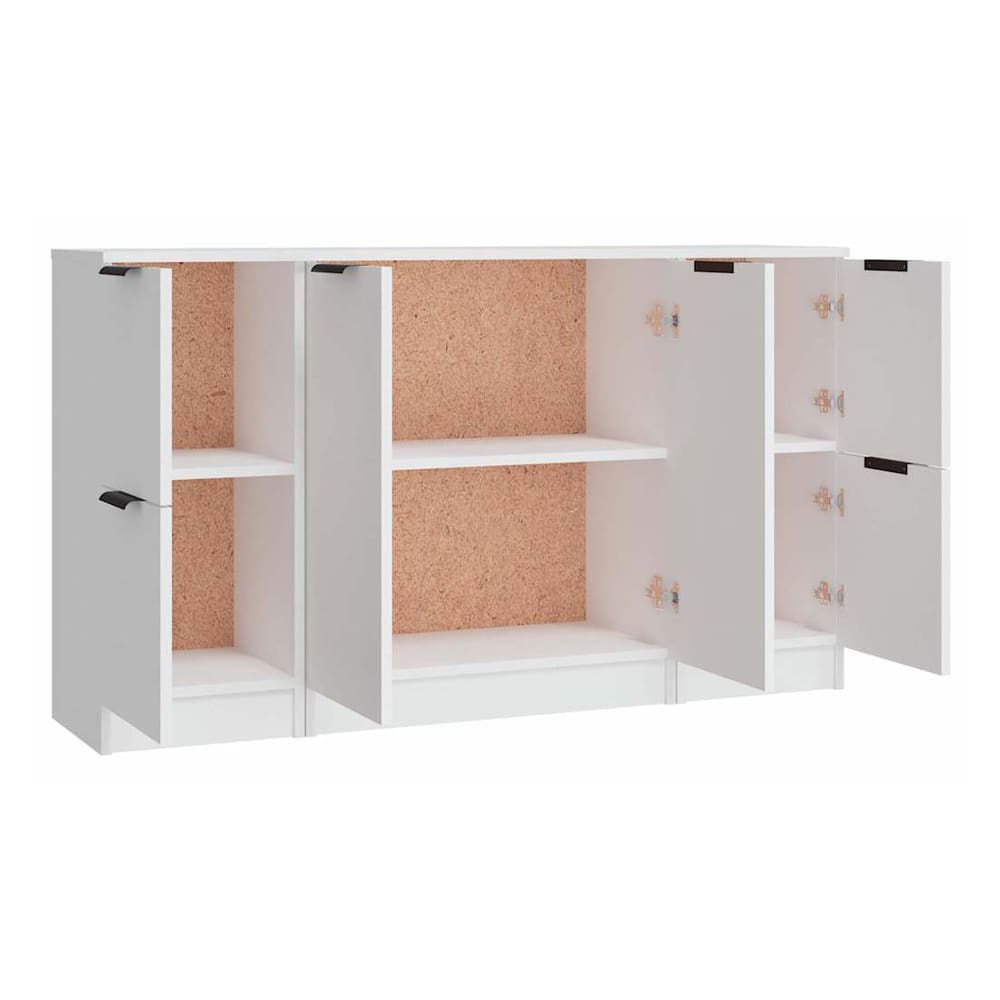 Sideboards 3 pcs Engineered Wood White