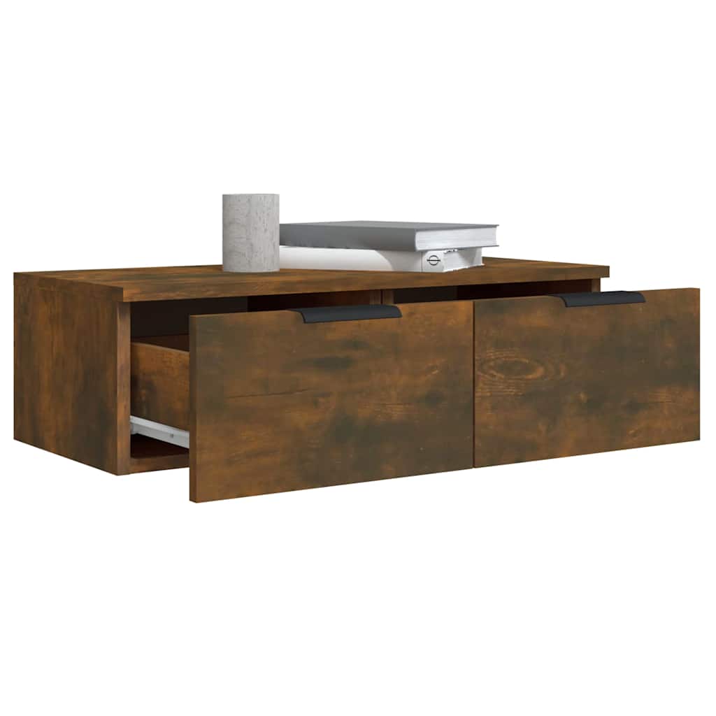 vidaXL Wall Cabinets 2 pcs Smoked Oak 68x30x20 cm Engineered Wood 5