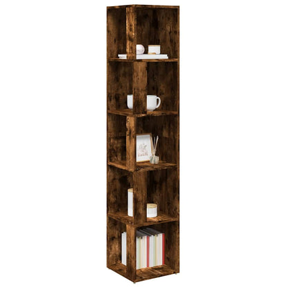 vidaXL Corner Cabinet Smoked Oak 33x33x164,5 cm Engineered Wood 6