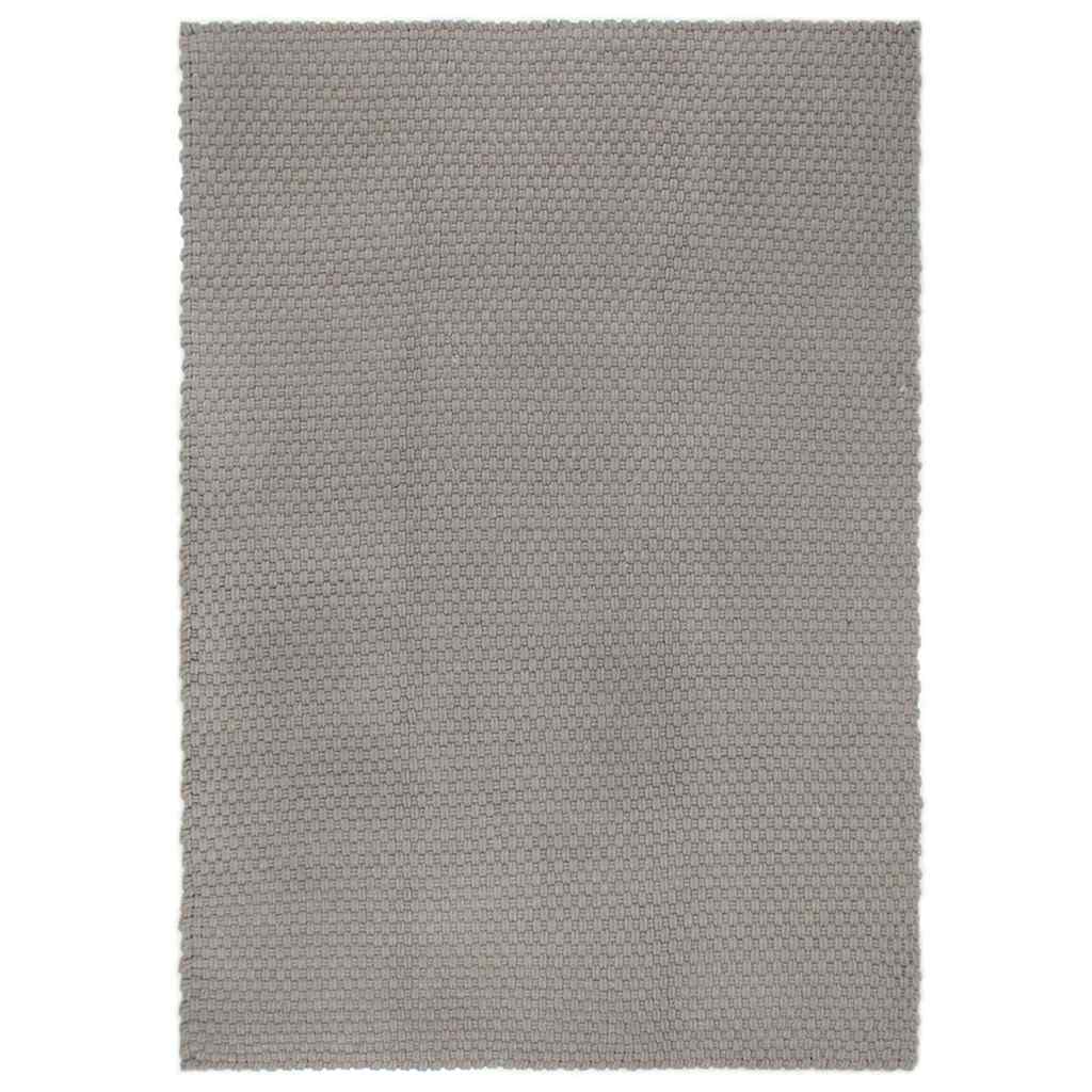 vidaXL Rug Rectangular Grey 160x230 cm Cotton 1