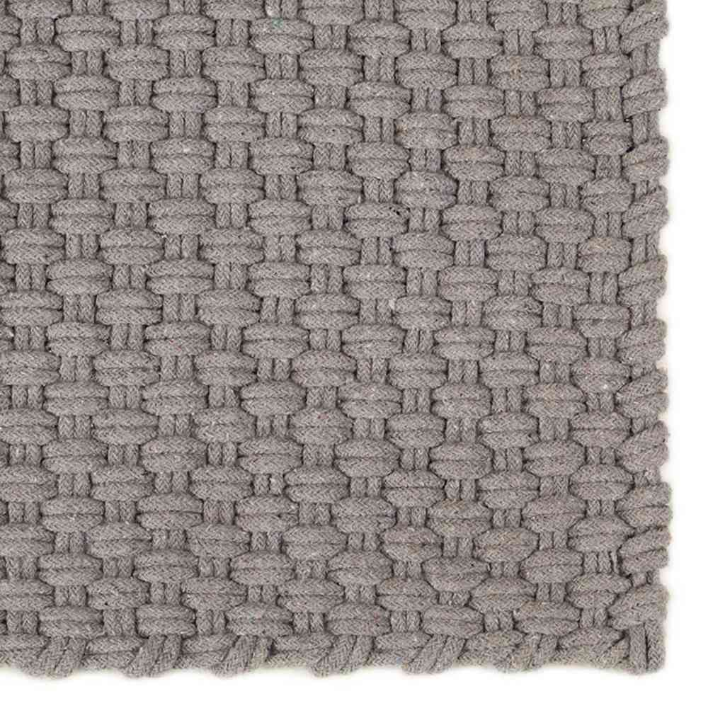 vidaXL Rug Rectangular Grey 160x230 cm Cotton 2