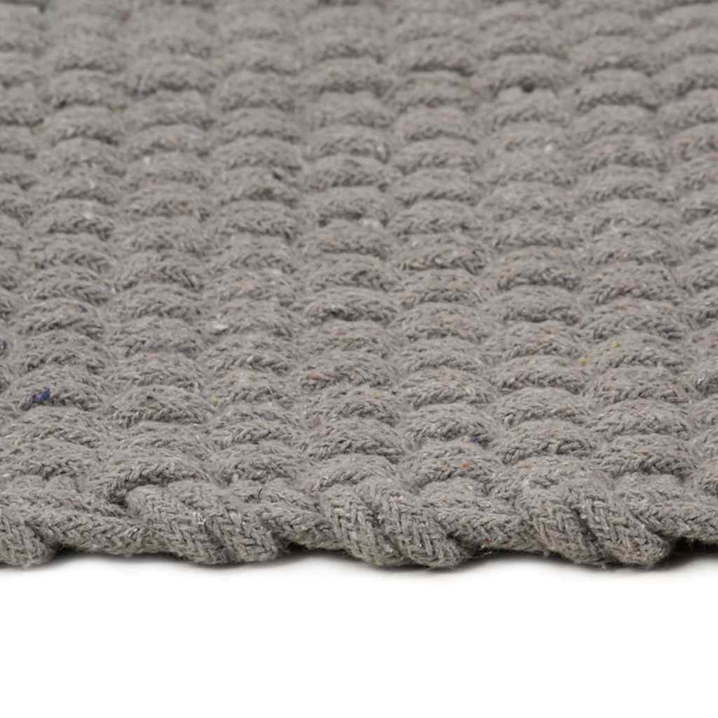 vidaXL Rug Rectangular Grey 160x230 cm Cotton 3
