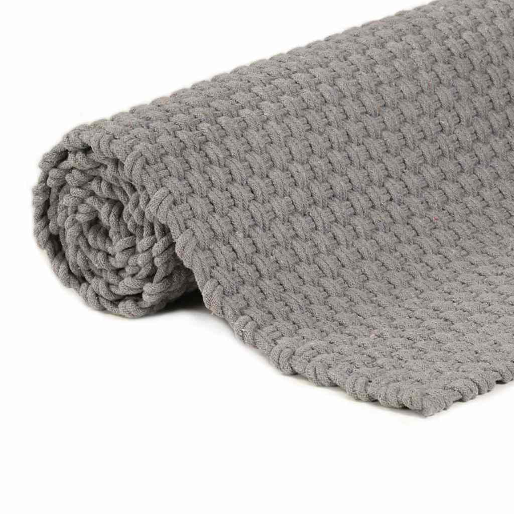 vidaXL Rug Rectangular Grey 160x230 cm Cotton 4