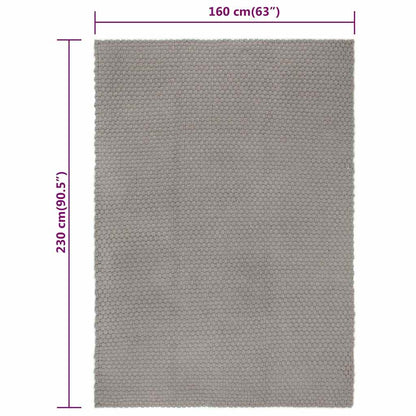 vidaXL Rug Rectangular Grey 160x230 cm Cotton 6