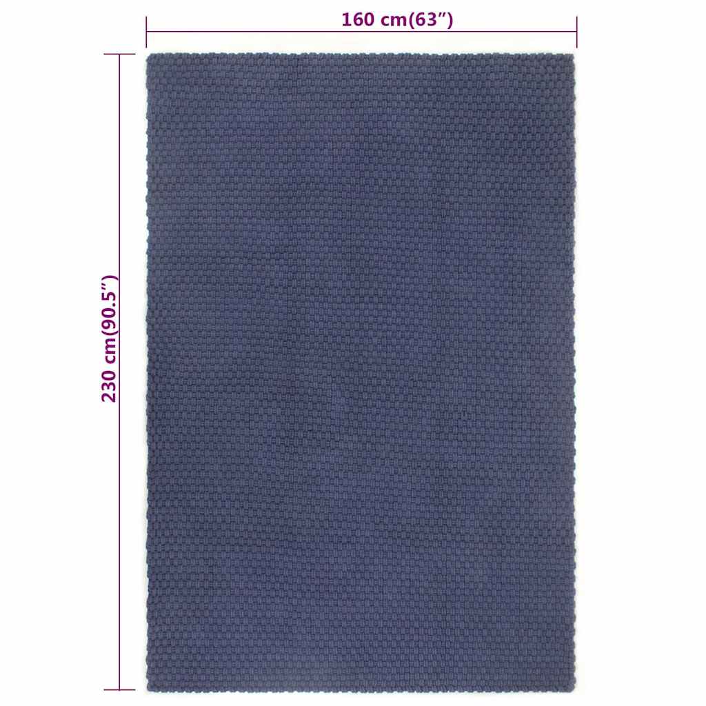 vidaXL Rug | Navy blue | Cotton | 160 x 230 cm |  Pattern | Rug | Rectangular 6