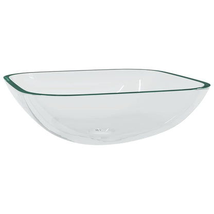 vidaXL Basin Glass 42x42x14 cm Transparent 2