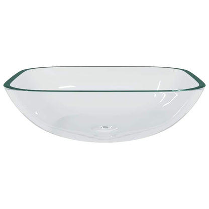 vidaXL Basin Glass 42x42x14 cm Transparent 3