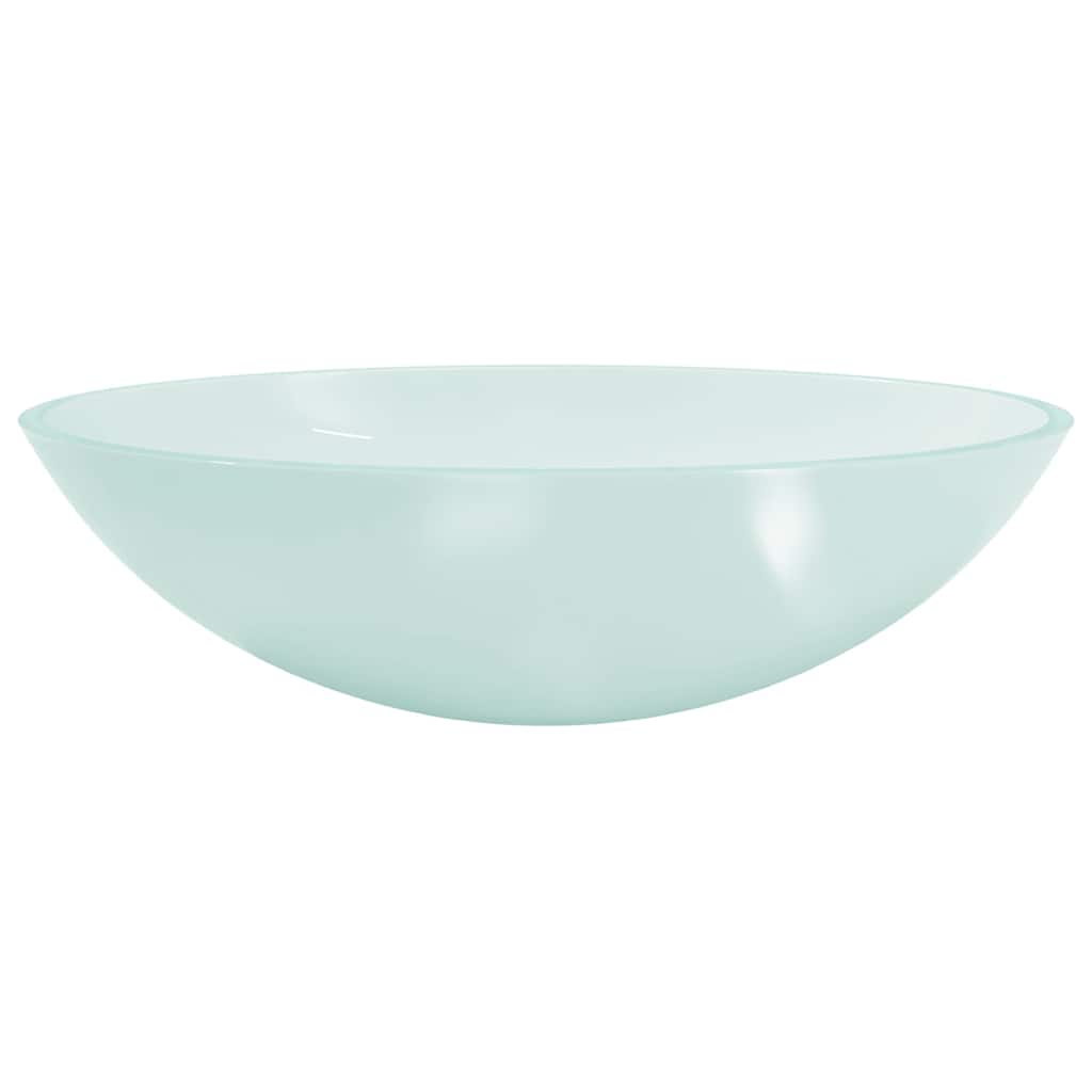 vidaXL Basin Glass 50x37x14 cm Frosted 3