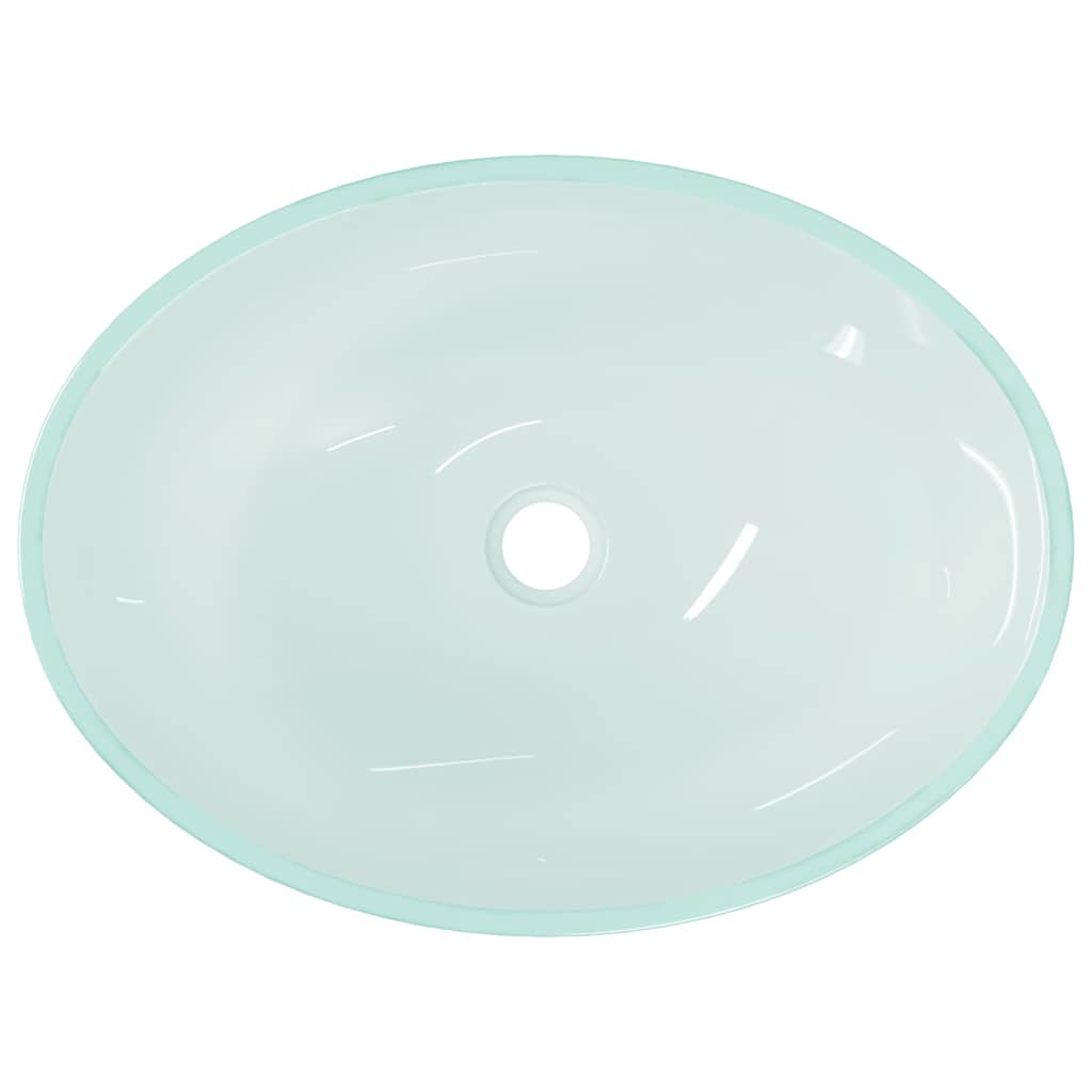 vidaXL Basin Glass 50x37x14 cm Frosted 5