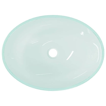 vidaXL Basin Glass 50x37x14 cm Frosted 5