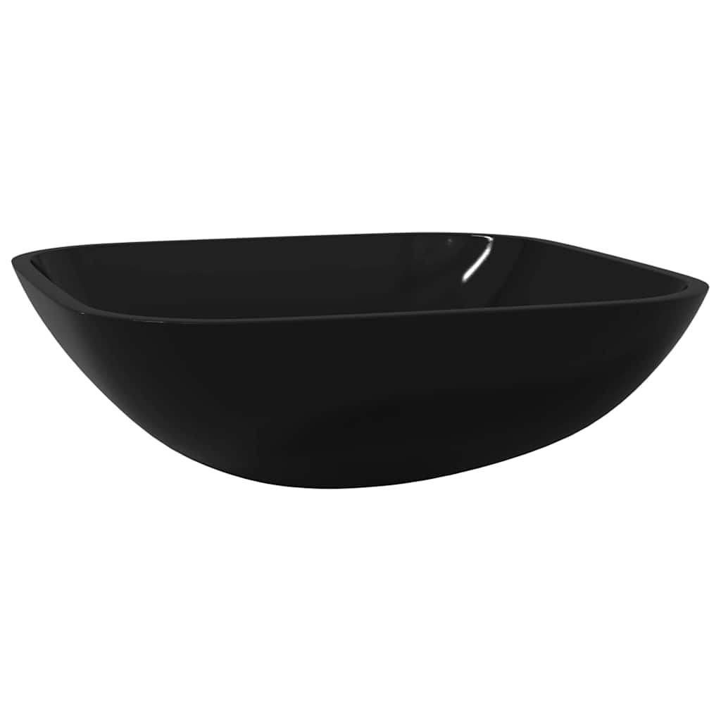 vidaXL Basin Glass 42x42x14 cm Black 2