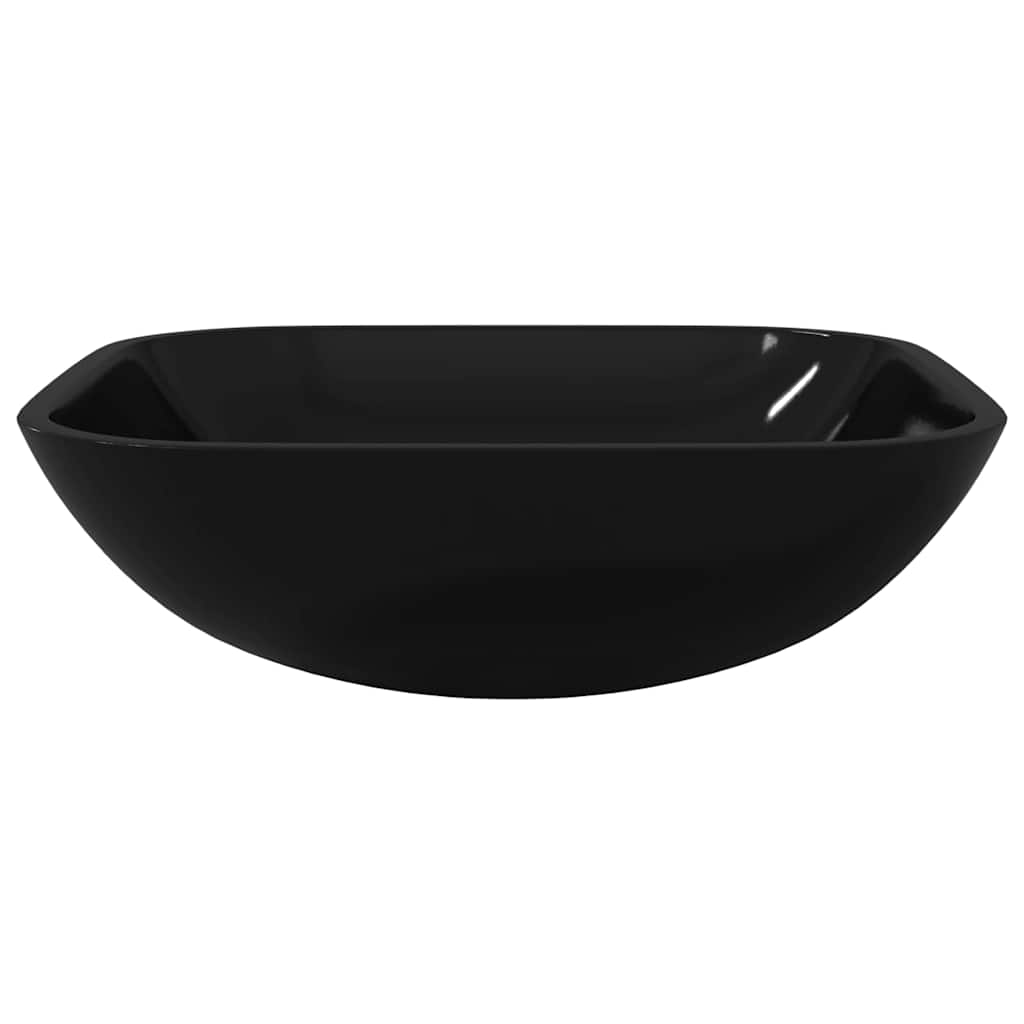 vidaXL Basin Glass 42x42x14 cm Black 3