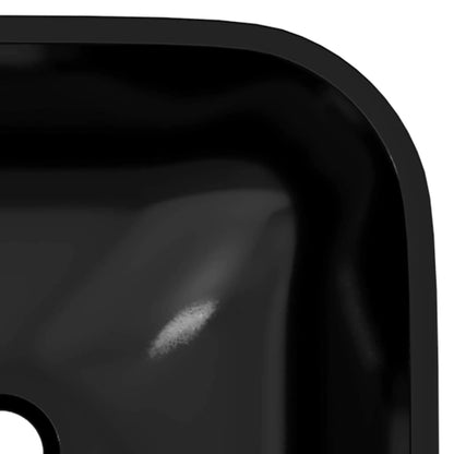 vidaXL Basin Glass 42x42x14 cm Black 5