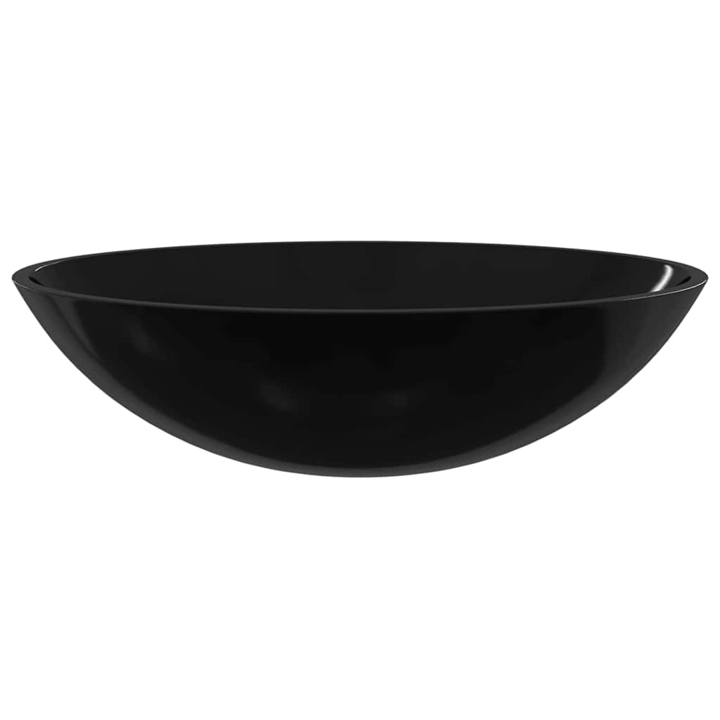 vidaXL Basin Glass 50x37x14 cm Black 3