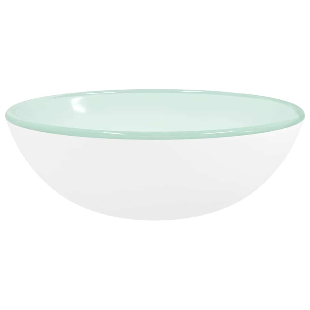 vidaXL Basin Tempered Glass 35x12 cm White 2