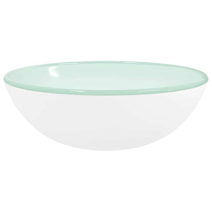 vidaXL Basin Tempered Glass 35x12 cm White 2