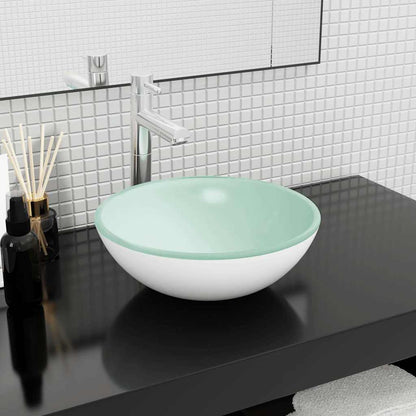 vidaXL Basin Tempered Glass 35x12 cm White 1