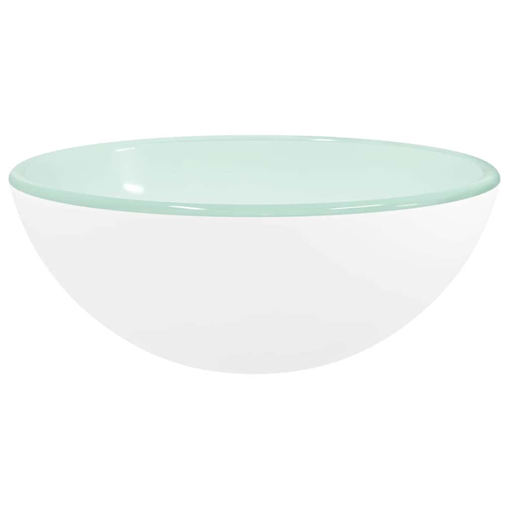vidaXL Basin Tempered Glass 30x12 cm White 2