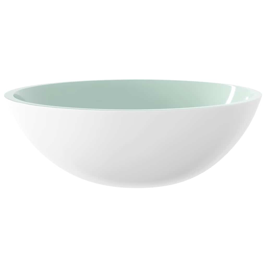 vidaXL Basin Glass 50x37x14 cm White 2