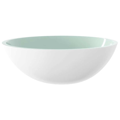 vidaXL Basin Glass 50x37x14 cm White 2