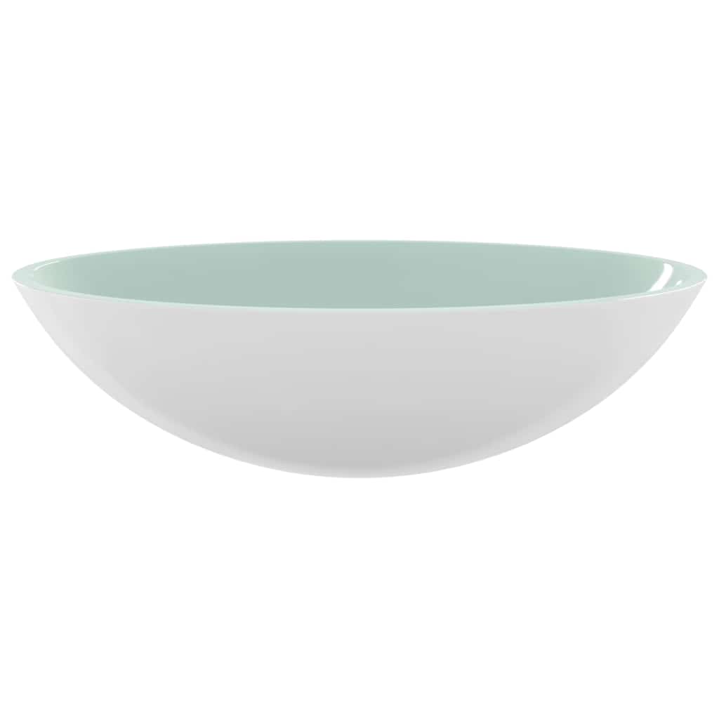 vidaXL Basin Glass 50x37x14 cm White 3