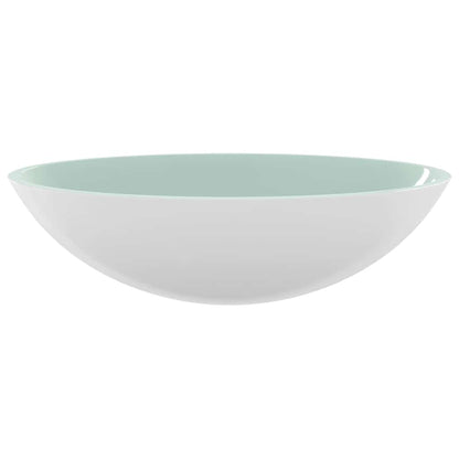 vidaXL Basin Glass 50x37x14 cm White 3