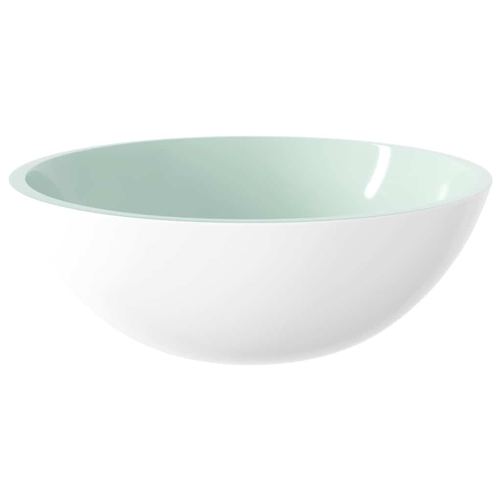 vidaXL Basin Glass 50x37x14 cm White 4