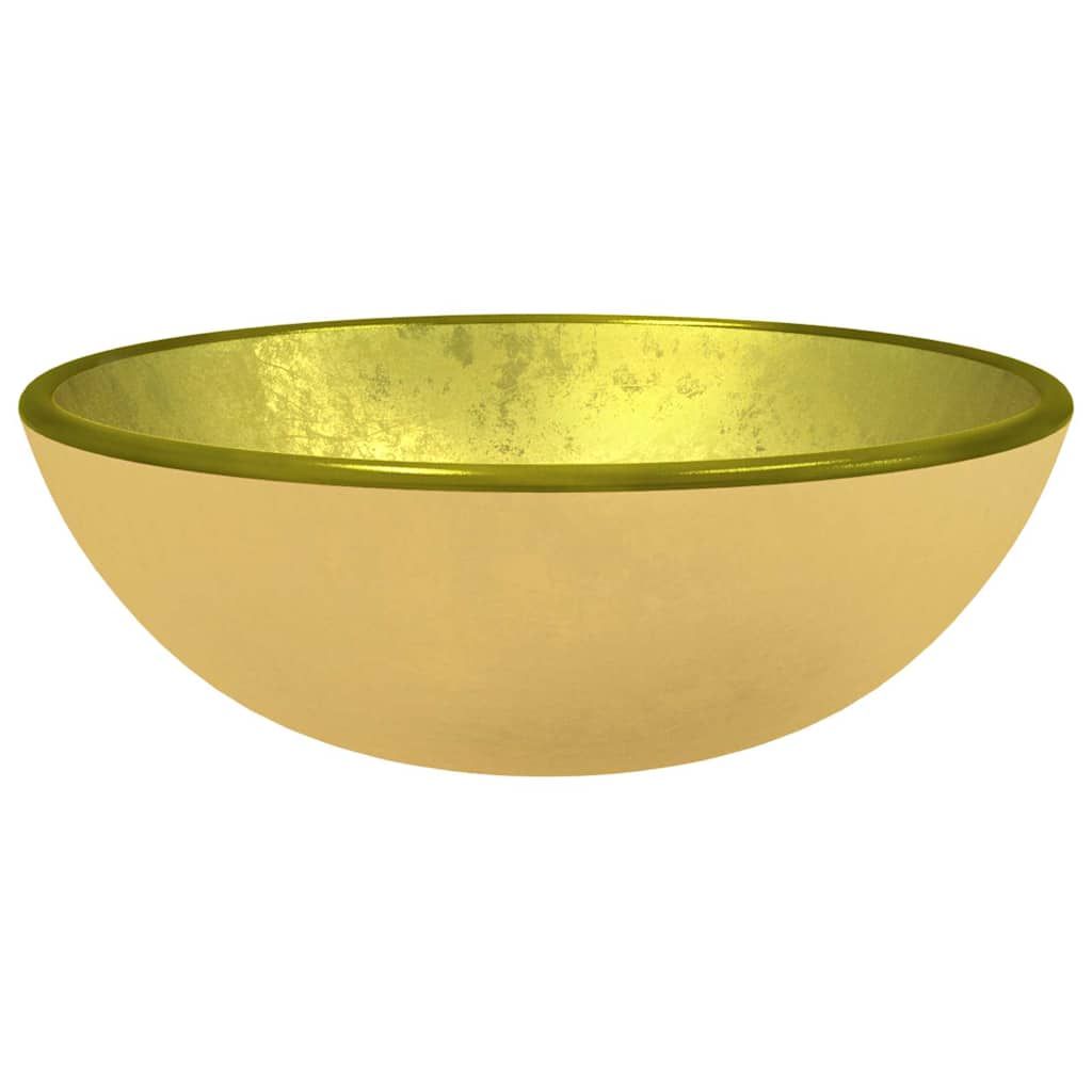 vidaXL Basin Tempered Glass 35x12 cm Gold 2