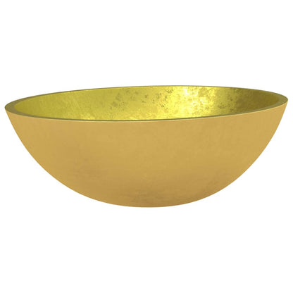 vidaXL Basin Glass 50x37x14 cm Gold 2