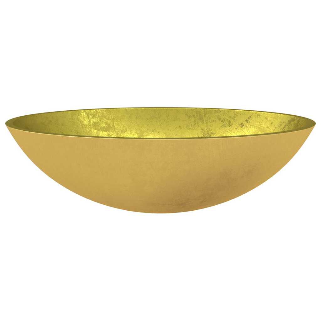 vidaXL Basin Glass 50x37x14 cm Gold 3