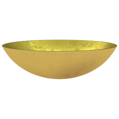 vidaXL Basin Glass 50x37x14 cm Gold 3