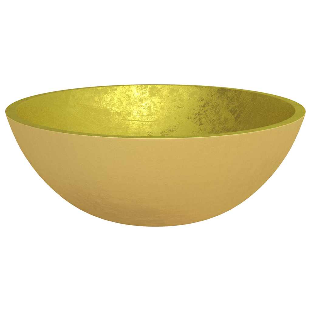 vidaXL Basin Glass 50x37x14 cm Gold 4
