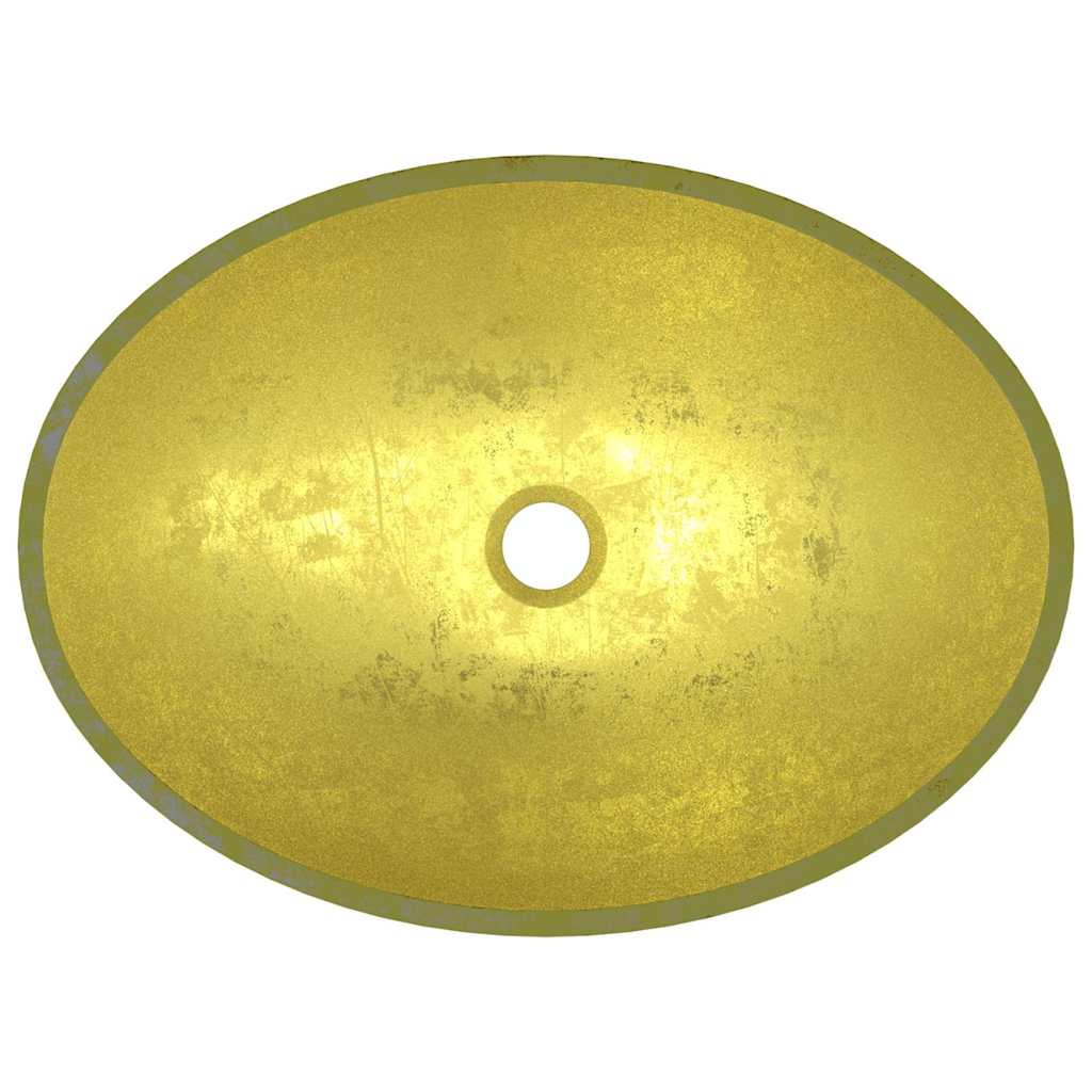 vidaXL Basin Glass 50x37x14 cm Gold 5