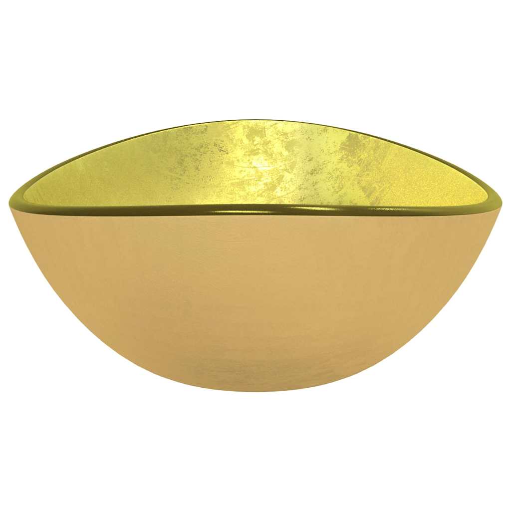 vidaXL Basin Tempered Glass 54.5x35x15.5 cm Gold 4