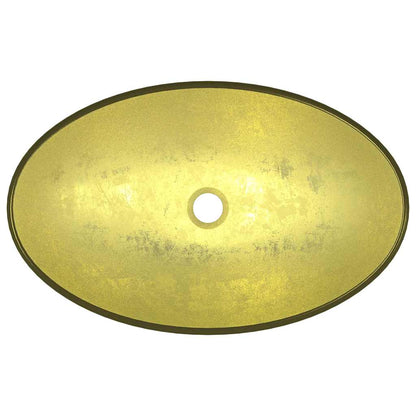 vidaXL Basin Tempered Glass 54.5x35x15.5 cm Gold 5