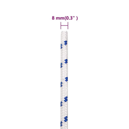 vidaXL Boat Rope White 8 mm 250 m Polypropylene 6
