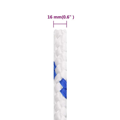 vidaXL Boat Rope White 16 mm 100 m Polypropylene 6