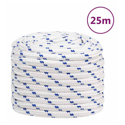 vidaXL Boat Rope White Polypropylene Length 25 m White and Blue