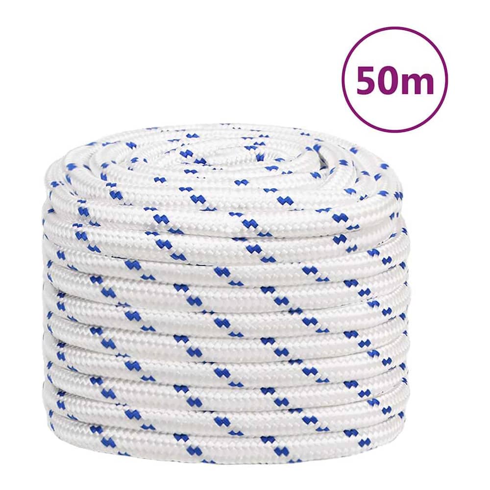 Boat Rope White Polypropylene Length 50 m White and Blue 20 mm