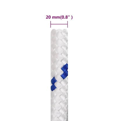 Boat Rope White Polypropylene Length 50 m White and Blue 20 mm