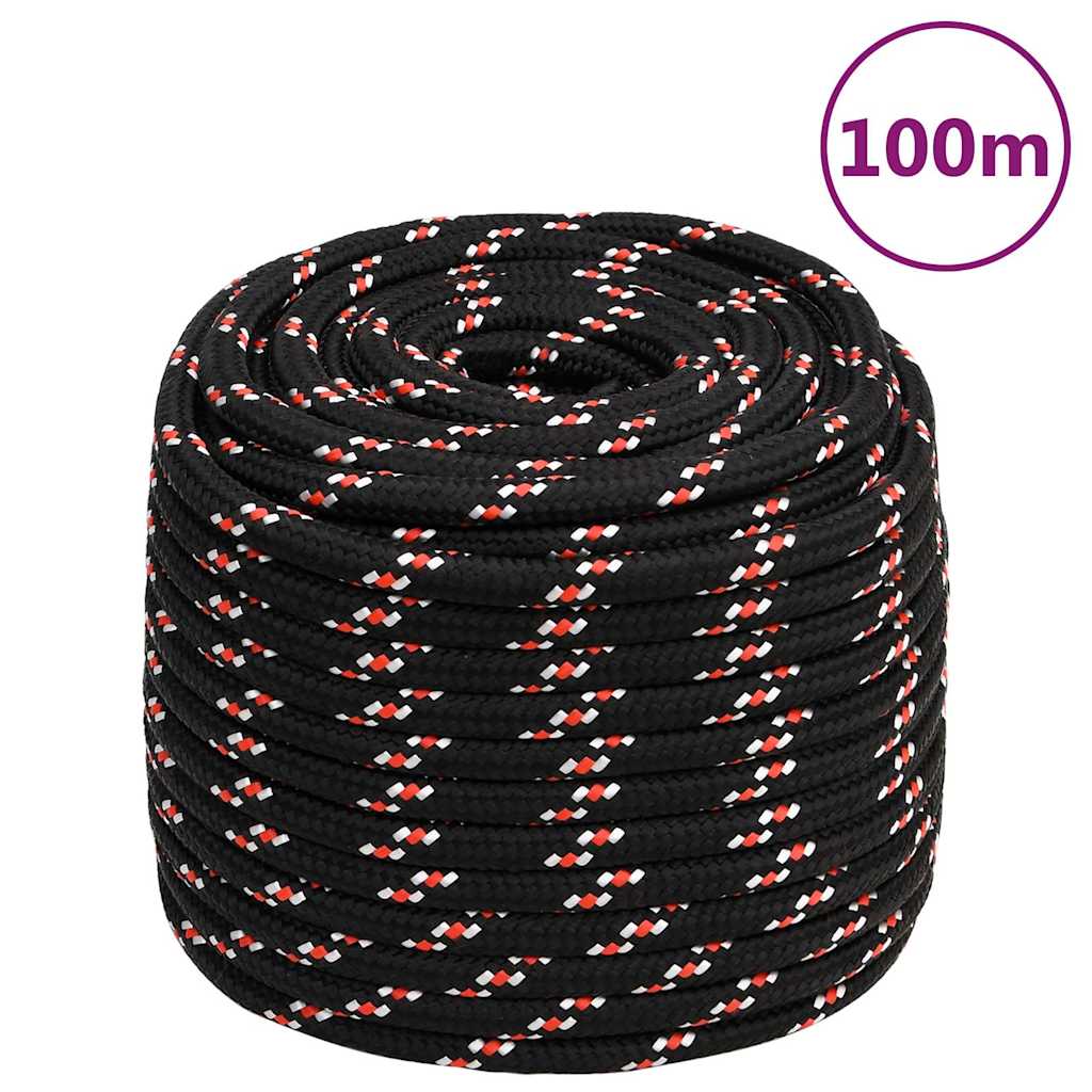 vidaXL Boat Rope Black 18 mm 100 m Polypropylene 1