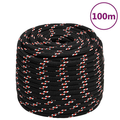 vidaXL Boat Rope Black 18 mm 100 m Polypropylene 1