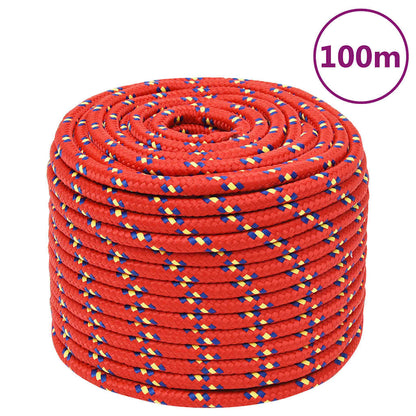 vidaXL Boat Rope Red 14 mm 100 m Polypropylene 1