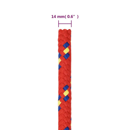 vidaXL Boat Rope Red 14 mm 100 m Polypropylene 6