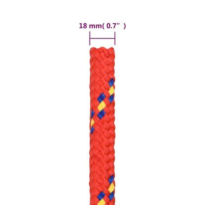 vidaXL Boat Rope Red 18 mm 100 m Polypropylene 6